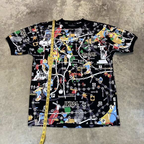 Tank Graphic T Shirt Mens‎ Large Street wear Art Black Colorful City Crew Neck - Picture 4 of 10